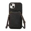 Cards Solt Wallet Holder Leather Case for IPhone 15 14 13 11 Pro Max 12 Mini Plus XS XR X 15Pro 14Pro I15 with Lanyard Bag Cover