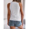 HNXC Summer Solid Color Braided Button Sleeveless Top Vacation Knitted Sweater Women's Wear