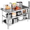 Commercial Stainless Steel 3-Tier Kitchen Work Table