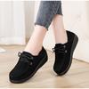 New Leather Korean Version Versatile Lace Up Sponge Cake Autumn Thick Sole Height Increasing Lightweight Sloping Heel Casual Women's Single Shoes