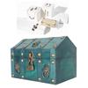 Treasure Chest Storage Box with Combination Lock Handcraft Exquisite Wood Treasure Box for Jewelry