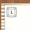 Printtoo Alphabet L Monogram Initial Square Swirl Border Self Inking Rubber Stamp Office