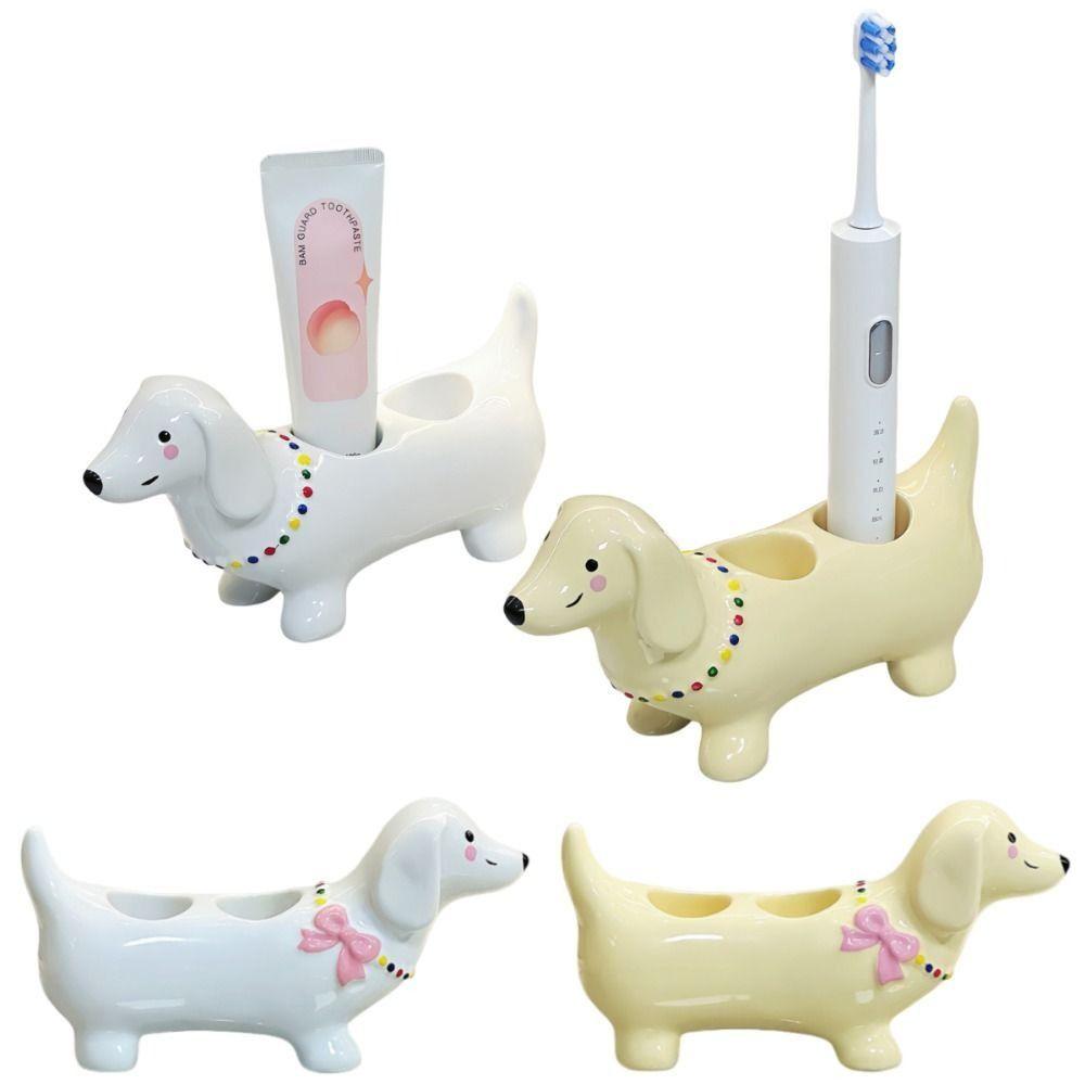 2 Slot Dachshund Toothbrush Holder Creative Electric Toothbrush Stand Bathroom Accessories