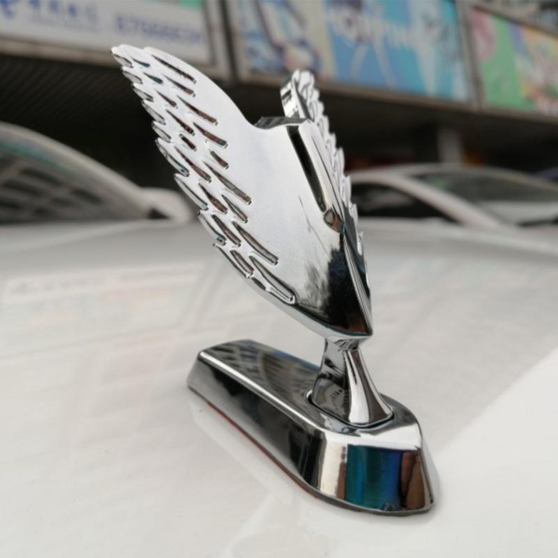 Hood Ornament Wings Angel Wings Metal Car Front Bonnet Stand 3D Car Modification Accessories For All Types Of Cars Bonnet Motorc