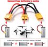 2 шт. Сетевой адаптер XT60 для 2 Lipo – Повышение напряжения, Разъем папа-мама – Для RC моделей, Силикон, Желтый Красный Черный