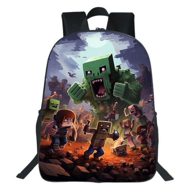 Рюкзак Minecraft для детей с принтом, нейлоновый школьный рюкзак с мягкими лямками для учеников начальной школы