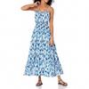 Женское летнее платье макси без рукавов с цветочным принтом на тонких бретельках, пляжное длинное платье в стиле бохо, пляжная одежда для отпуска