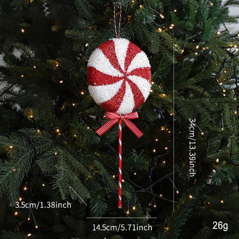 Christmas Candy Crutch Lollipop Party Decoration Christmas Ball Hanging Pendant Ornament Red White Candy Lollipop Cane Decors