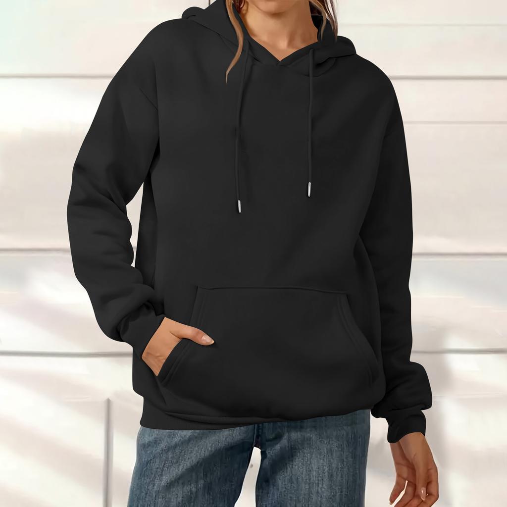 Women's Fashion Solid Color Casual Long Sleeve Hoodie