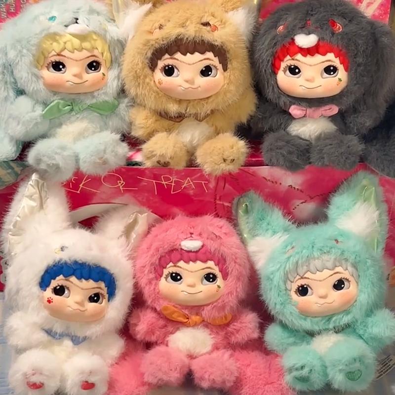 Набор Wakuku Fox Bunny Trickor Treat Blind Box Cute Wakuku Action Figure Mystery Box Fox Bunny Anime Doll Keychain Suprice Bag Toys