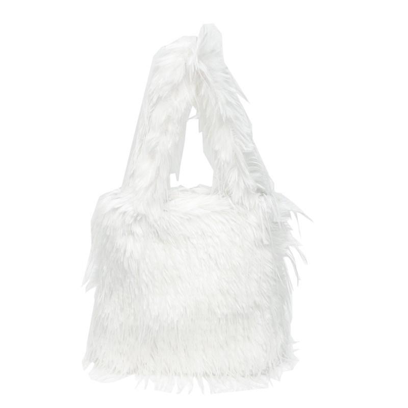 2025 Осень/Зима Новая Шерстяная Женская Сумка Большая Вместимость Сумка-Тоут Модная и Простая Сумка на Одно Плечо Под Мышку Ручная Плюшевая Сумка