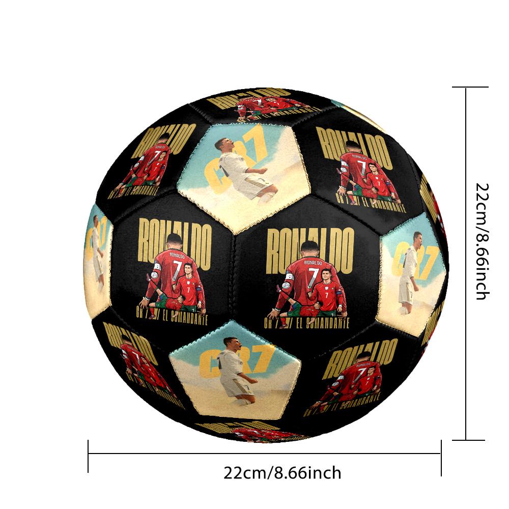 Cristiano Ronaldo Cr7 Number Seven Size 5 Soccer Ball Machine-Stitched Indoor/Outdoor Training and Matches for Football Accessories