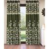 2 шт. оконные шторы из полиэстера с цветочной каймой и люверсами - зеленый