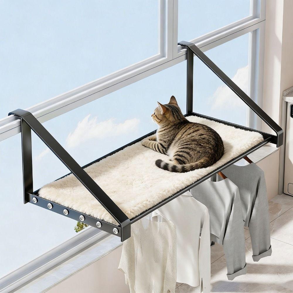 Space Saving Clothes Drying Rack Wall Mounted Hanging Clothes Rack Shoe Rack  for Balcony
