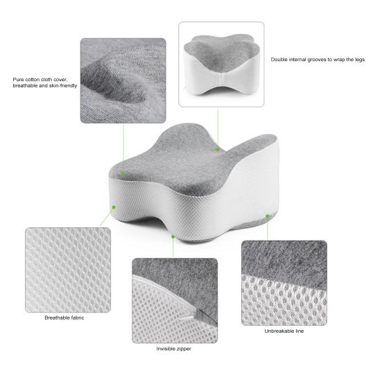 Комфортная подушка для коленей для спящих на боку, подушка для ног из пены с эффектом памяти для спины и бедер