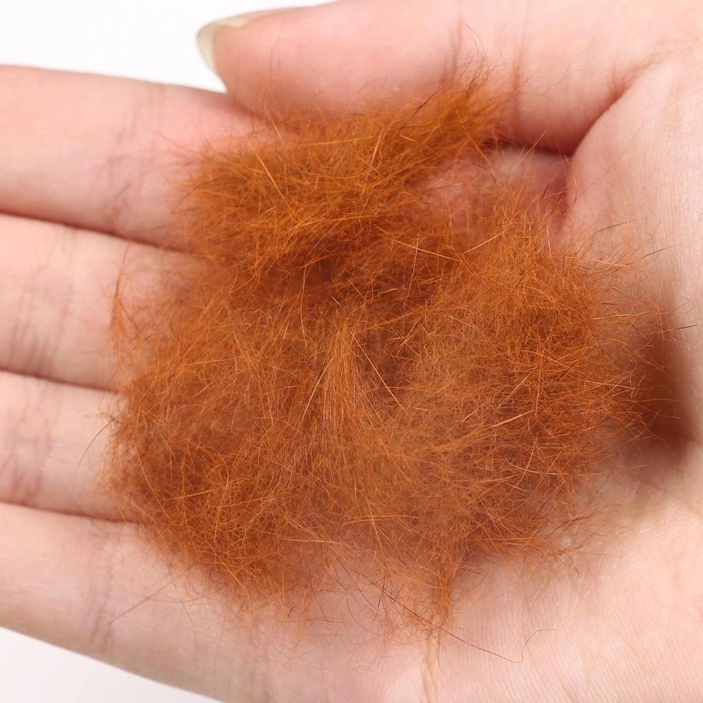 Bimoo Squirrel Hair Fiber Natural Dubbing Fiber for Nymph Scud Streamers Fly Tying Material Orange Green Olive Black Gray 1 Pack