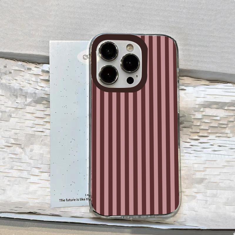 Стильный полосатый эстетичный чехол для телефона для iPhone 17 16 15 14 13 12 11 Pro Max XS X 7 8 Plus SE 16E Креативный мягкий прозрачный чехол