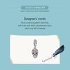 WOSTU Authentic 925 Sterling Silver Colorful Enamel Skull  Charms Pendant for Women Fine Jewelry