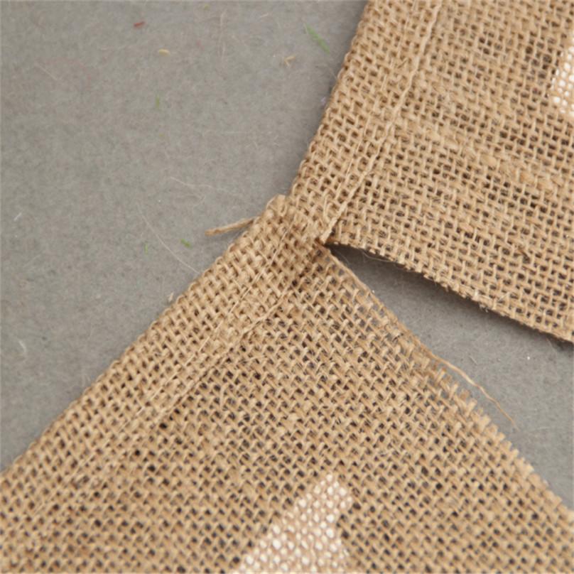 Flax Wedding Po Props Vintage Banner Jute Burlap Bunting Rustic Garland Party Wedding Decoration