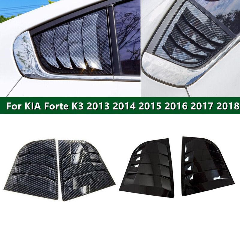 2PCS For KIA Forte K3 2013 2014 2015 2016 2017 2018 Car Front Rear Window Louver Shutter Cover Side Vent Blinds Trim Sticker