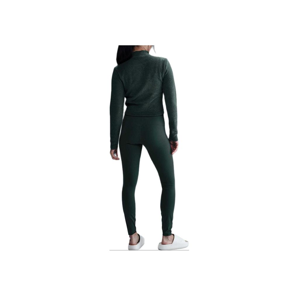 Nike Fleece Mock Neck Slim Fit Long Sleeve Half Zip Sweatshirt Women Tops Green FV8029-338