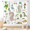 Детские шторы с динозаврами для комнаты мальчика, мультяшные динозавры, забавные, милые, сафари-животные, красочные оконные шторы, драпировка для