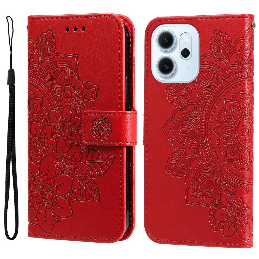 Чехол-кошелек с цветочным узором из ПУ кожи со подставкой для Oppo Reno15 F 5G