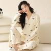Women's Cardigan Long-sleeved Long Pants Cotton Pajamas Homewear   New Women's Cute Cartoon Comfortable Suit Can Be Worn Outside