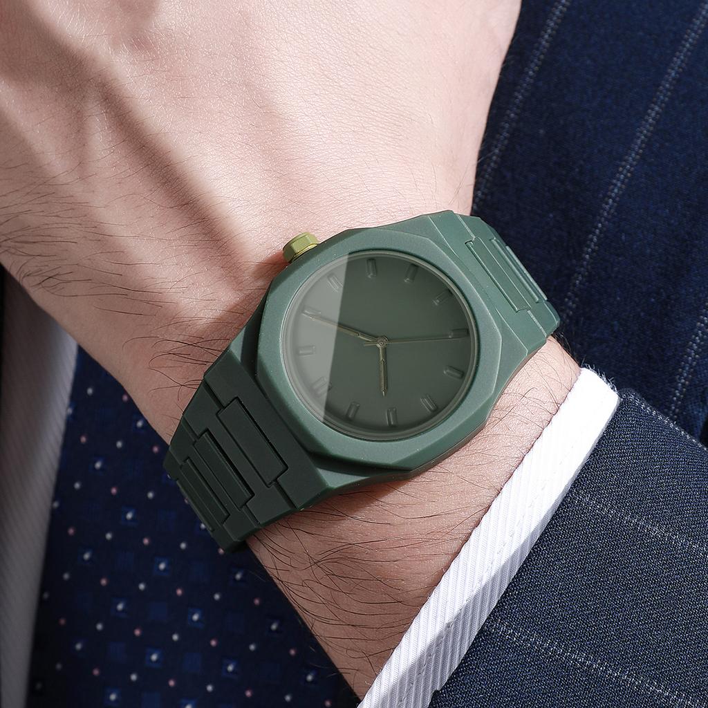 Casual Plastic Band Men Watches Simple Dial Business Wristwatch For Mens Clock Reloj Hombre