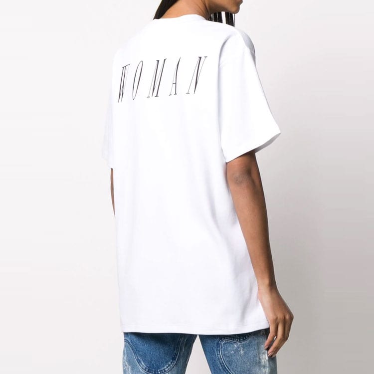 OFF WHITE Весна/Лето 20 Футболки Женские С круглым вырезом Умеренный прямой крой OWAA072R20H841280130