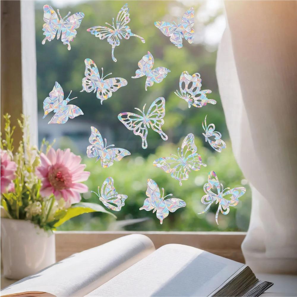 Christmas Rainbow Prism Static Cling Glass Stickers PVC Halloween Window Stickers Sun Catcher Decorative Films