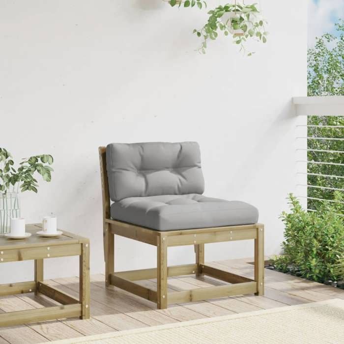 VidaXL Garden Corner Sofa with Cushions, Terrace Seat with Backrest, Modular Patio Lounge Chair, Solid Wood 844693