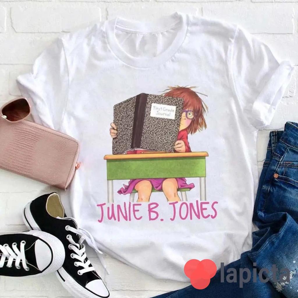 Junie B Jones Cute T Shirt First Grade Reading Teacher Life Kindergarten Casual Tops For Book Lovers Teachers Vintage