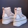 Thick Soled High Top Shoes for Women Summer Breathable Sneakers Versatile Increase Height Mesh Casual Small White Shoes Womens