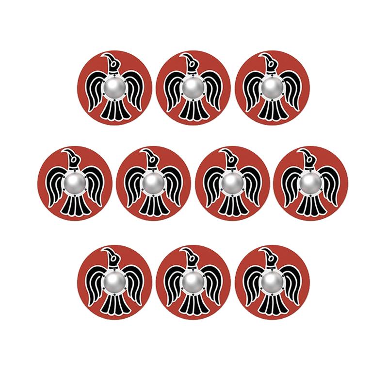 MOC Средневековый Военный Замок Оружие Римский Рыцарь Шлем Щит Аксессуары Строительные Блоки Зеленый Дракон Лев Крестоносец Кирпичи Игрушка