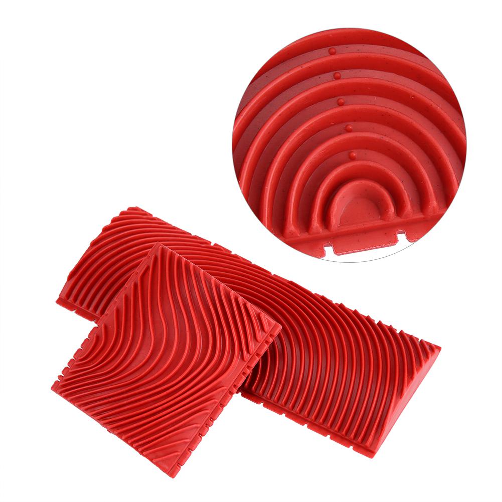 2 шт. резиновая кисть для стен с текстурой под дерево, инструменты для рисования, текстурный узор, инструмент для нанесения лессировки красного цвета