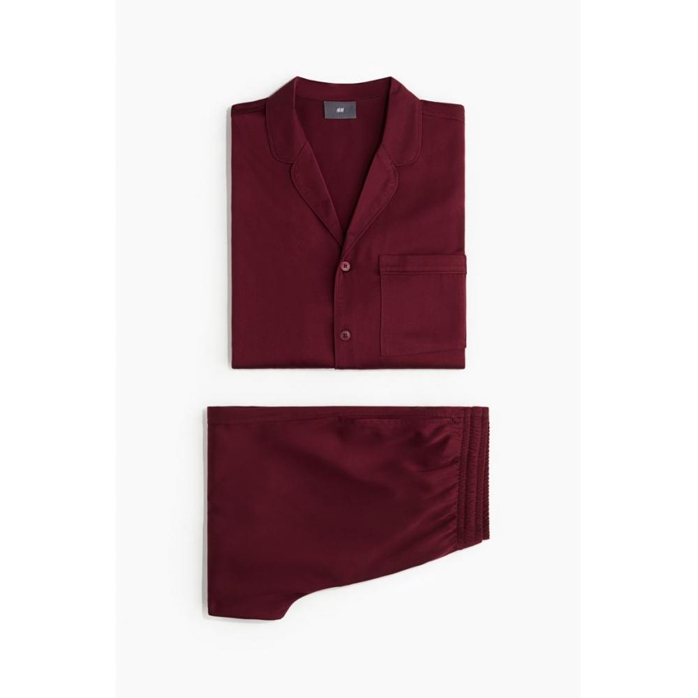 HM pajaMa рубашка брюки темно-красный