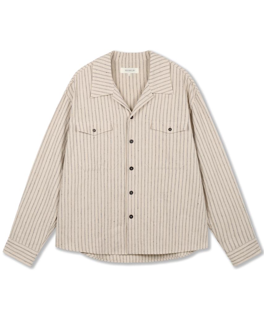 Лайеуэнаэнбилллу Рабочая рубашка-overshirt Льняная в полоску