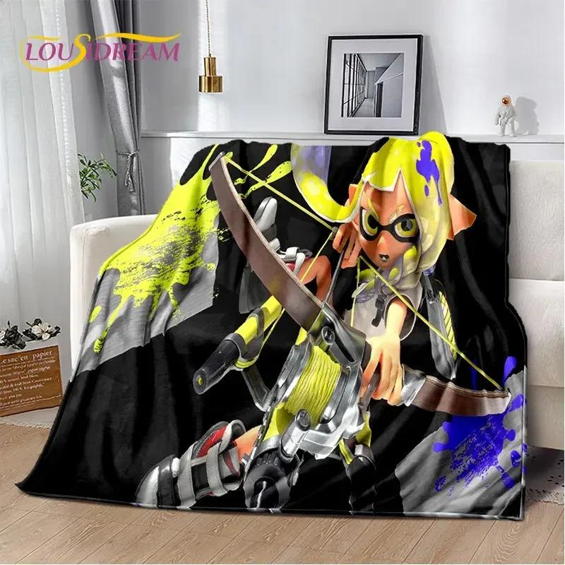 Мягкое плюшевое одеяло с играми, Splatoon, мультфильмом, фланелевое одеяло, одеяло для гостиной, спальни, кровати, дивана, чехол для пикника Bettdecke
