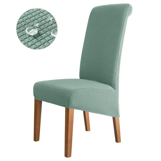 Водонепроницаемые репеллентные чехлы на стулья с высокой спинкой, жаккардовые эластичные чехлы на стулья размера XL для столовой, противогрязные, простые в уходе защитные чехлы для сидений