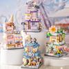 New Panda Pet Coffee Ice Cream Flower Shop Store Street View Food House Building Blocks Kit Girls Bricks Model Kids Toy Children
