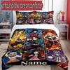 3pcs Duvet Cover Set (1*Duvet Cover + 2*Pillowcase, Without Core), Custom Name Demon Slayer Pattern Bedding Set, Home Bedroom Decor Gift