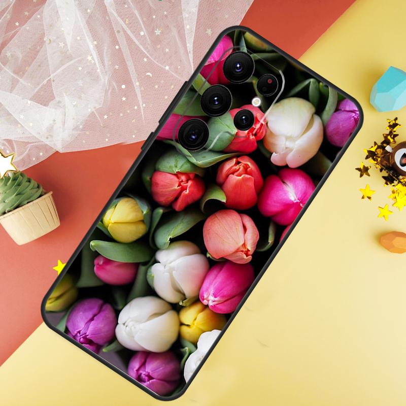 Tulip Flower Colorful Phone Case For Samsung Galaxy S26 S25 Ultra S23 FE S21 S20 S22 S24 Ultra S10 Plus Cover Coque