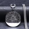 Seven Archangels Amulet Stainless Steel Necklaces Men Seal of Solomon Talisman Necklace Protection Jewelry Collar Hombre