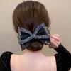 Shiny Rhinestones Non-Slip Spring Clip Tight Elegant Big Mesh Bowknot Decor Top Hair Barrette Hair Accessories