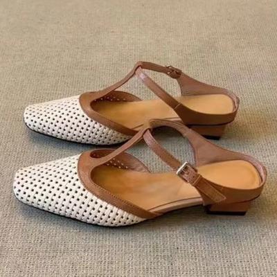 Женские шлепанцы на среднем каблуке, туфли-мюли с квадратным носком, босоножки на каблуке 2025, слинги, вьетнамки, новые туфли-лодочки, платье, женская обувь