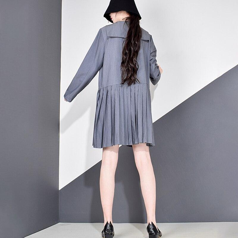 Xitao Драпированное повседневное платье женское асимметричное с длинным рукавом GCC4037