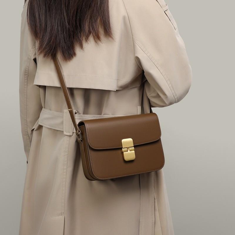 Bag Women'S Bag Popular Crossbody Underarm Small Square Bag Leather Maillard Shoulder Tofu Bag