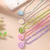 5Pcs Colorful Bead Choker Resin Plumeria Necklace Fashion Flower Beaded Necklace  Daily Wear