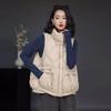 Белый пуховой жилет для женщин 2024 года, легкий воротник-стойка, теплый жилет на шнурке, повседневный жилет для улицы